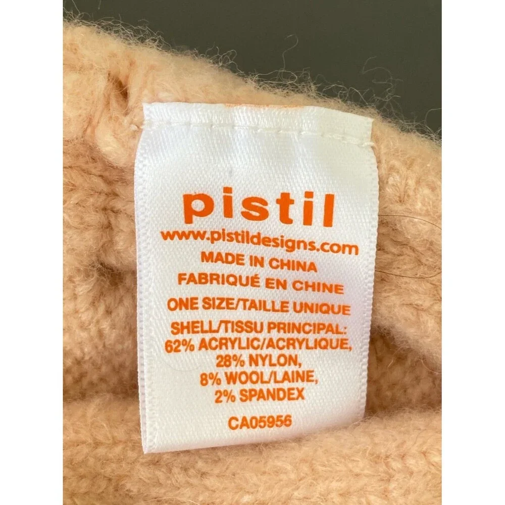 pistil Blush Cable Knit Visor Beanie with Logo Plate Casual Preppy Street Chic